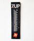 Rare 1970s Vintage 7up Thermometer Bubble Logo Black Metal Advertising Sign