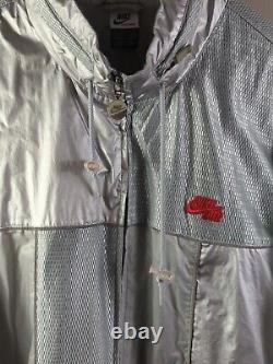 Rare! 1980s Vintage Nike Air Metallic Sportswear LE Jacket Silver XXL Deadstock