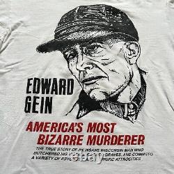 Rare 90s Vintage XL Ed Gein True Crime Single Stitch Shirt Dahmer Charles Manson