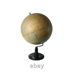 Rare Antique Globe on Metal Stand Vintage Globe 1930-1950 Historical