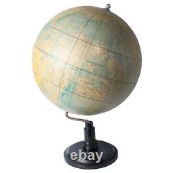 Rare Antique Globe on Metal Stand Vintage Globe 1930-1950 Historical