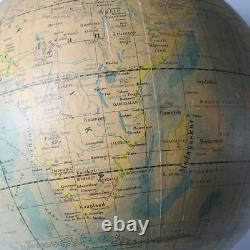 Rare Antique Globe on Metal Stand Vintage Globe 1930-1950 Historical