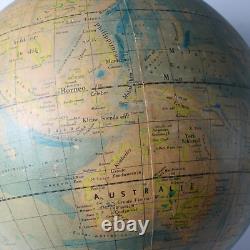 Rare Antique Globe on Metal Stand Vintage Globe 1930-1950 Historical