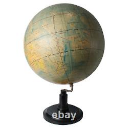 Rare Antique Globe on Metal Stand Vintage Globe 1930-1950 Historical