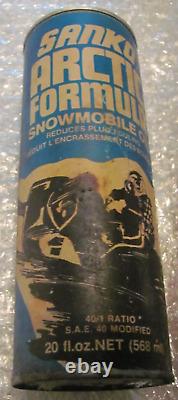 Rare Blue Vintage Race Sanko Snowmobile Oil Nos Metal Can Tin Full Unused