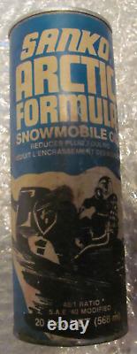 Rare Blue Vintage Race Sanko Snowmobile Oil Nos Metal Can Tin Full Unused