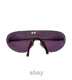 Rare Chanel Vintage Purple Rimless Shield Sunglasses, With Case