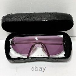 Rare Chanel Vintage Purple Rimless Shield Sunglasses, With Case