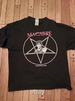 Rare Macabre NIGHTSTALKER Vintage Death Metal Short Sleeve Shirt XL