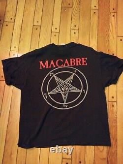 Rare Macabre NIGHTSTALKER Vintage Death Metal Short Sleeve Shirt XL