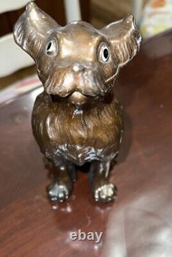 Rare Metal Vintage Three Faced Dog Toy Figurine By Weller / Arthur Lindwall