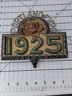 Rare Oregon Advertising History 1925 Metal Sign Portland Expo Vintage Rose