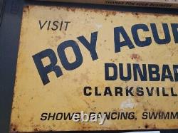 Rare Original Vintage Roy Acuff's Dunbar Cave Clarksville Tennessee Metal Sign