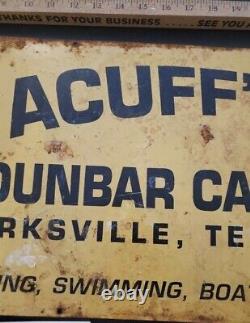 Rare Original Vintage Roy Acuff's Dunbar Cave Clarksville Tennessee Metal Sign