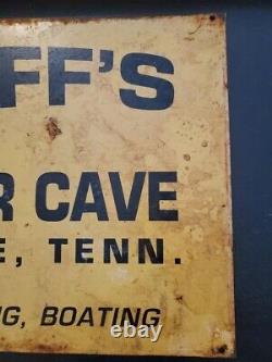 Rare Original Vintage Roy Acuff's Dunbar Cave Clarksville Tennessee Metal Sign