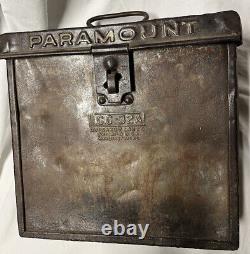 Rare Paramount Vintage Antique Metal Film Reel Storage Box Russakov Can Co