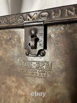 Rare Paramount Vintage Antique Metal Film Reel Storage Box Russakov Can Co