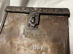 Rare Paramount Vintage Antique Metal Film Reel Storage Box Russakov Can Co