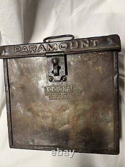 Rare Paramount Vintage Antique Metal Film Reel Storage Box Russakov Can Co