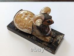 Rare Roberto Estevez Designer Ram Shell and Metal Sculpture Vintage $$$