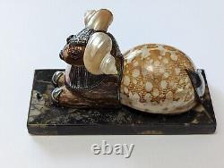 Rare Roberto Estevez Designer Ram Shell and Metal Sculpture Vintage $$$