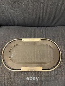 Rare Umberto Mascagni Italian Metal Tray In Glass Design Vintage 1960-1980