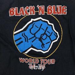 Rare VTG Black'N Blue World Tour 1984-85 T Shirt 80s Heavy Metal Band Black L