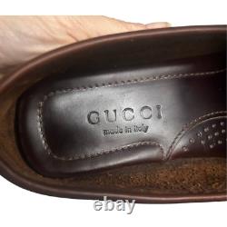 Rare VTG Gucci Women's Brown Leather Gold Horsebit Loafers 7 ½