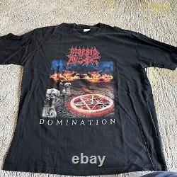 Rare Vintage 00s Morbid Angel Domination Metal Band Tshirt xl black On Cygnus Tg