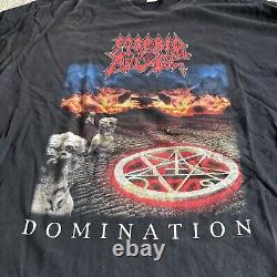 Rare Vintage 00s Morbid Angel Domination Metal Band Tshirt xl black On Cygnus Tg