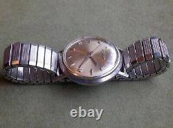 Rare Vintage 10k White GF 1965 Bulova Accutron M5 214 Men's Diamond Dial Watch