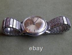 Rare Vintage 10k White GF 1965 Bulova Accutron M5 214 Men's Diamond Dial Watch