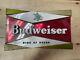 Rare Vintage 1940's-50's Budweiser King Of Beers Embossed Metal And Plastic Sign