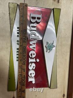 Rare Vintage 1940's-50's Budweiser King Of Beers Embossed Metal And Plastic Sign