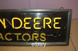 Rare Vintage 1940's John Deere Tractors 2 Color Neon Lighted Metal Flexlume Sign