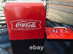 Rare Vintage 1950's replica of a coca-cola metal ice chest with bottle opener