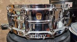 Rare Vintage 1960s Ludwig Coa Pre Serial 5x14 Super Sensitive Snare Drum Red Bb