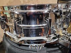 Rare Vintage 1960s Ludwig Coa Pre Serial 5x14 Super Sensitive Snare Drum Red Bb