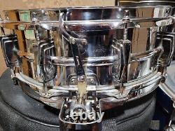 Rare Vintage 1960s Ludwig Coa Pre Serial 5x14 Super Sensitive Snare Drum Red Bb