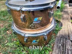 Rare Vintage 1970s Ludwig B/o Pointy Badge 13 And 14 Timbales Drums Percussion