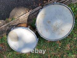 Rare Vintage 1970s Ludwig B/o Pointy Badge 13 And 14 Timbales Drums Percussion