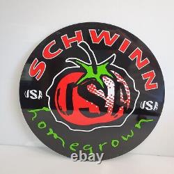 Rare Vintage 1990's Schwinn Homegrown Dealer Metal Sign MTB Black 16 USA