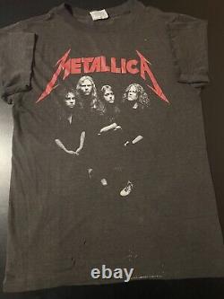 Rare Vintage 80s Metallica And Justice For All T-Shirt Metal Rock Thin Faded
