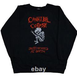 Rare Vintage 90s Cannibal Corpse Butchered At Birth Metal Band Sweatshirt XL