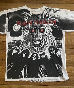 Rare Vintage 90s Iron Maiden All Over Print Band T Shirt