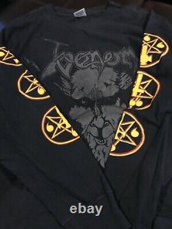 Rare Vintage 96 Venom Black Metal Tour Shirt Size XL Satanic Rock Thrash