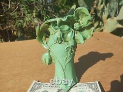 Rare Vintage Art Nouveau Heavy Cast Metal Floral Flower Vase 427