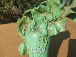 Rare Vintage Art Nouveau Heavy Cast Metal Floral Flower Vase 427