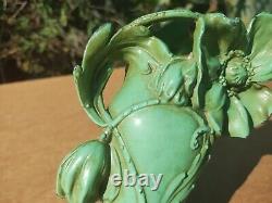 Rare Vintage Art Nouveau Heavy Cast Metal Floral Flower Vase 427