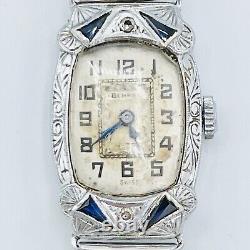 Rare Vintage Benrus Diamond Sapphire Gold Watch